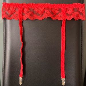 NWOT Vintage Red Lace Garter Victoria’s Secret